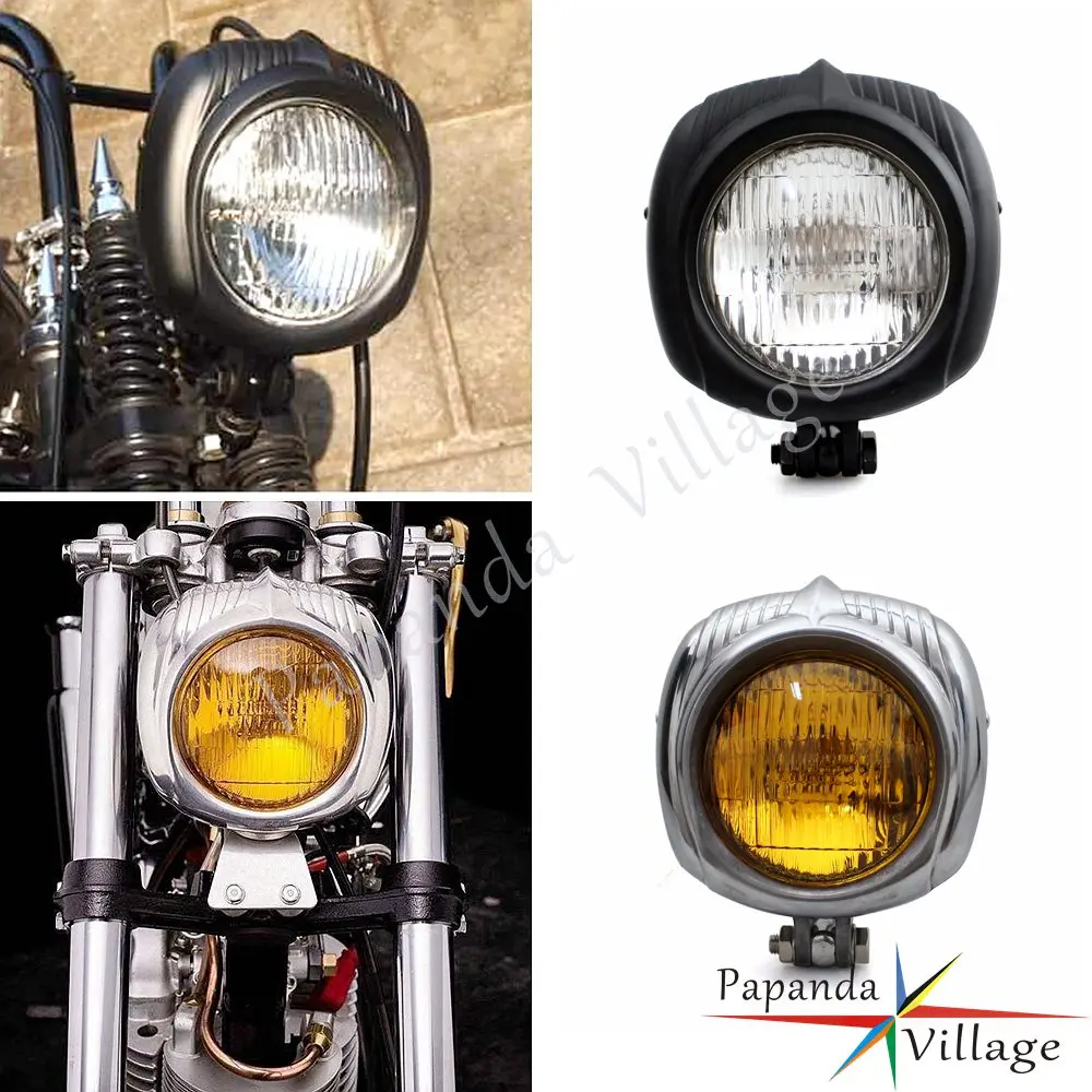 Фара электрическая Old School для мотоцикла ретро светильник 4 5 дюйма Harley Honda Yamaha Chopper