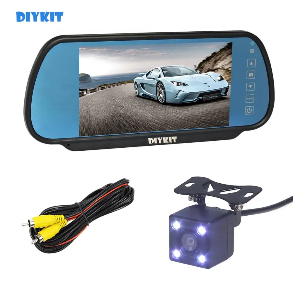 DIYKIT проводной 7 дюймовый TFT ЖК дисплей Автомобильный зеркальный монитор +