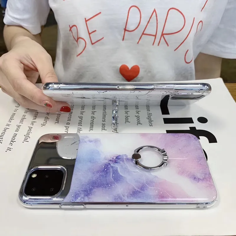 

KONSMART POCO F2 Pro Case Luxury Glitter Marble Cocorful Phone Case For Xiaomi POCO F2 Pro Silicone Soft Back Cover With Holder