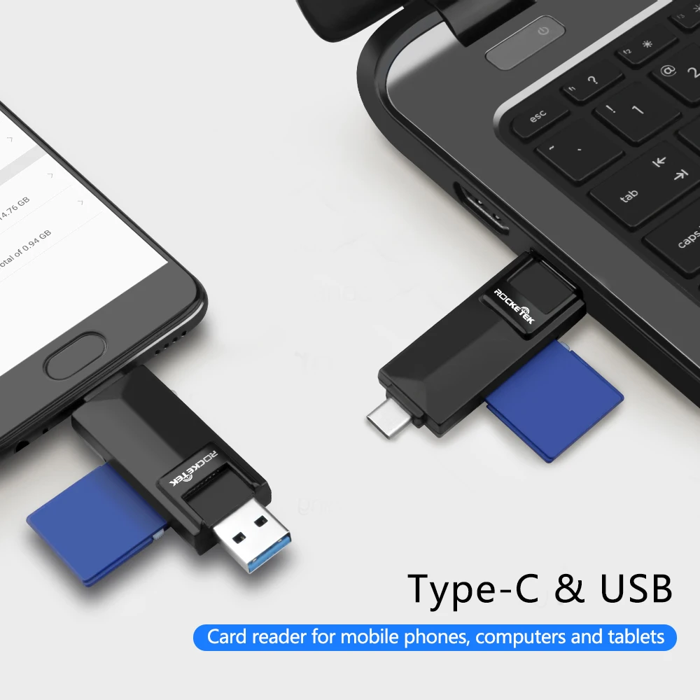 Rocketek типа с USB 3.0 OTG тип телефона несколькими 2 в 1 устройство чтения карт памяти 5Gbps