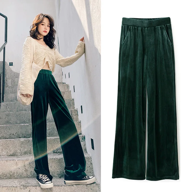 Модные женские широкие брюки с высокой талией новинка сезона осень зима 2021