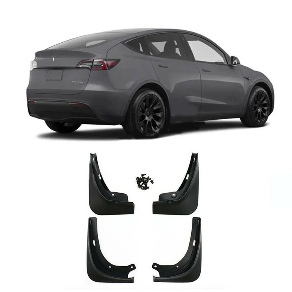 

4Pcs Splash Guards For 2020 2021 Tesla Model Y Mud Flaps Weatherproof Parts