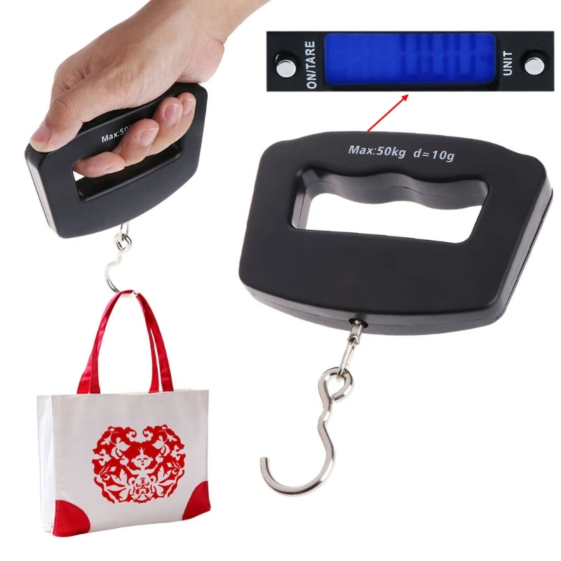 

Portable Digital Hand-held Scale 50Kg Baggage Fish Hook Hanging Electronic Scale