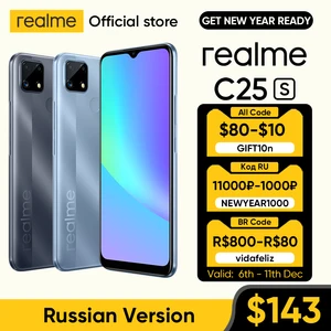 realme C25s Russian Version New Smartphone Heilo G85 Octa Core 48MP Camera 6000mAh Mega Battery 4GB 64GB NFC 6.5 Display