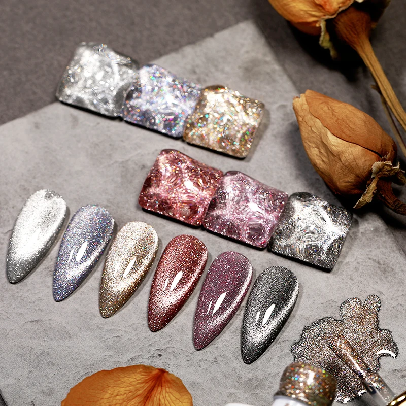 

BORN PRETTY Gel Nail Polish Holo Reflective Glitter Cat Magnetic Gel 6ml Auroras Laser Effect Soak Off UV LED Gel All for Nails
