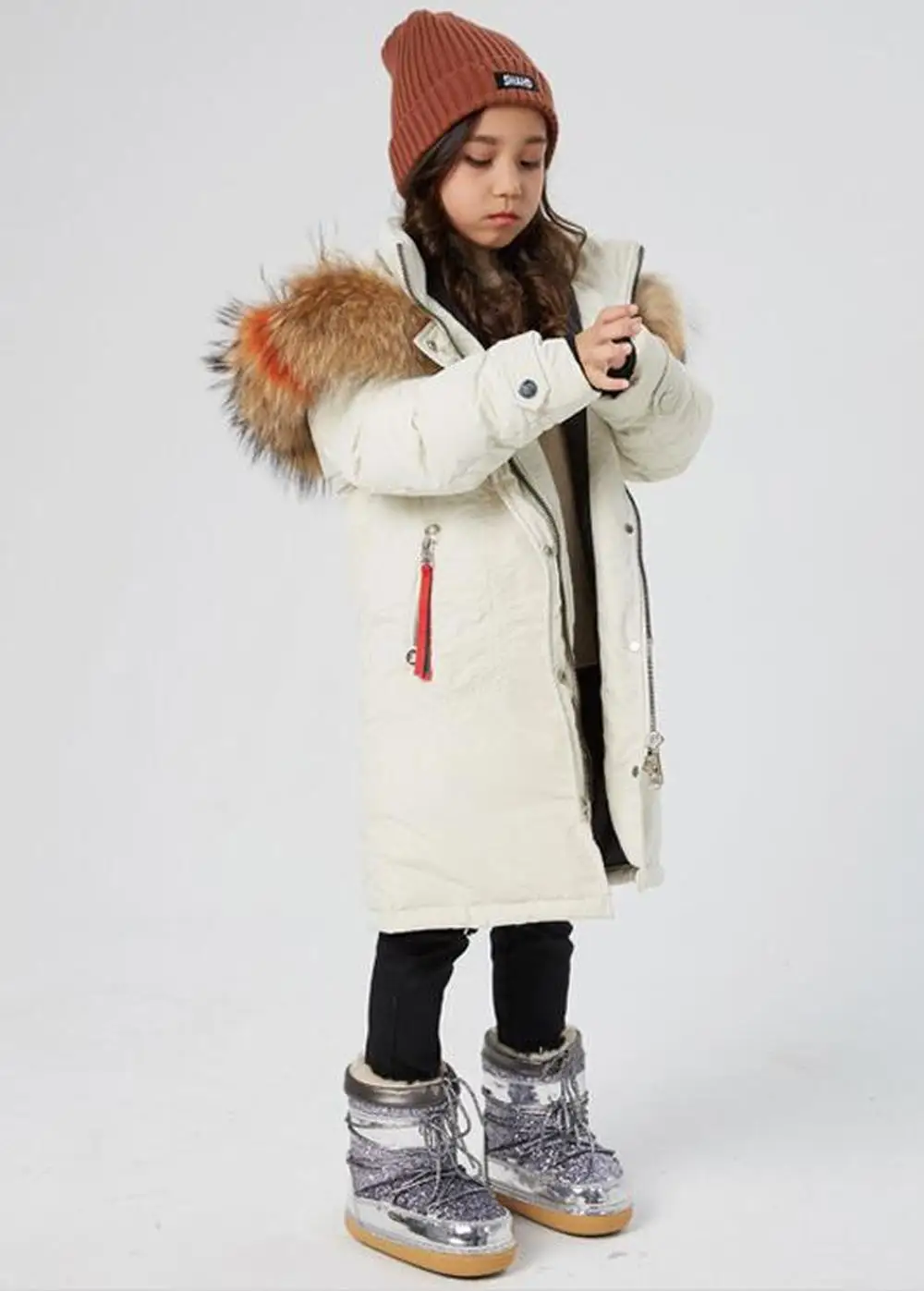 Популярные шерстяные ботинки Детская обувь с блестками на толстой подошве