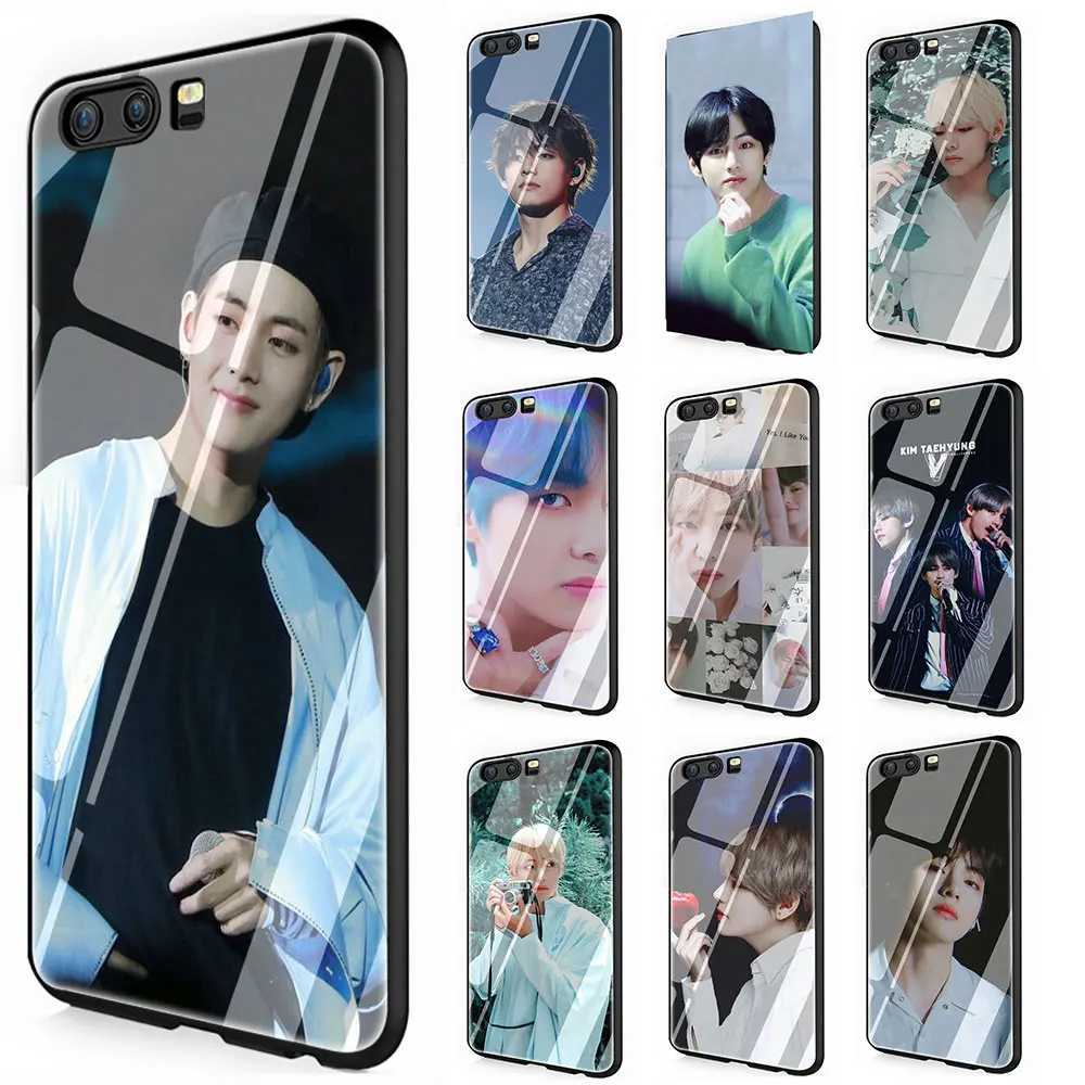 Чехол из закаленного стекла Kim V Taehyung для Huawei P10 P20 30 Mate 20 Honor 9 10 Lite Pro 7A 8X P Smart|Бамперы|