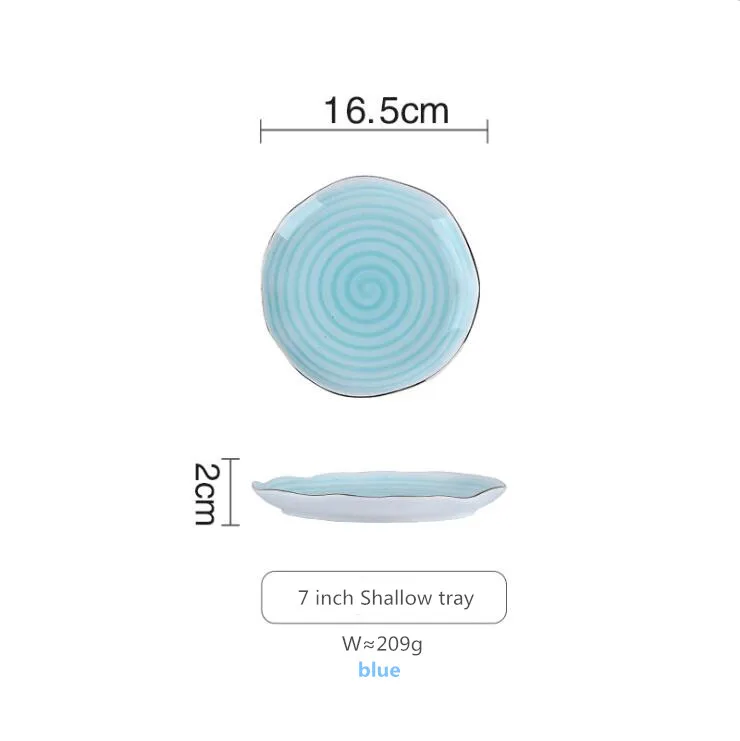 B 7 Shallow tray Керамическая кухонная тарелка в скандинавском стиле, посуда для еды, рисовый салат, лапша, миска для супа, кухонный инструмент для приготовления пищи - Цвет: B 7 Shallow tray