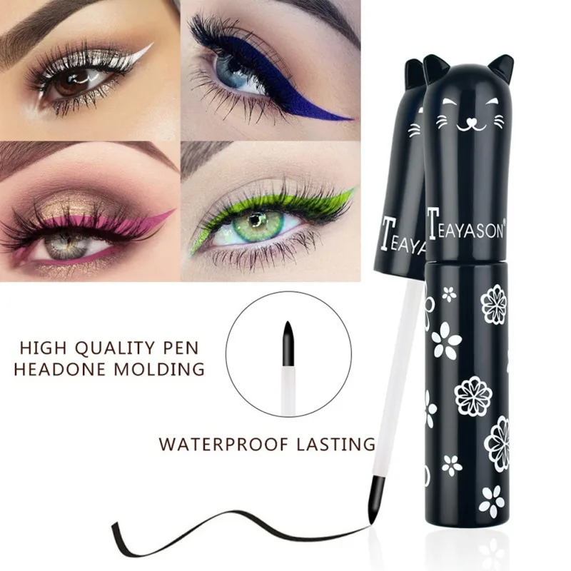 Новая красочная подводка для глаз с кошачьей головой водостойкая без