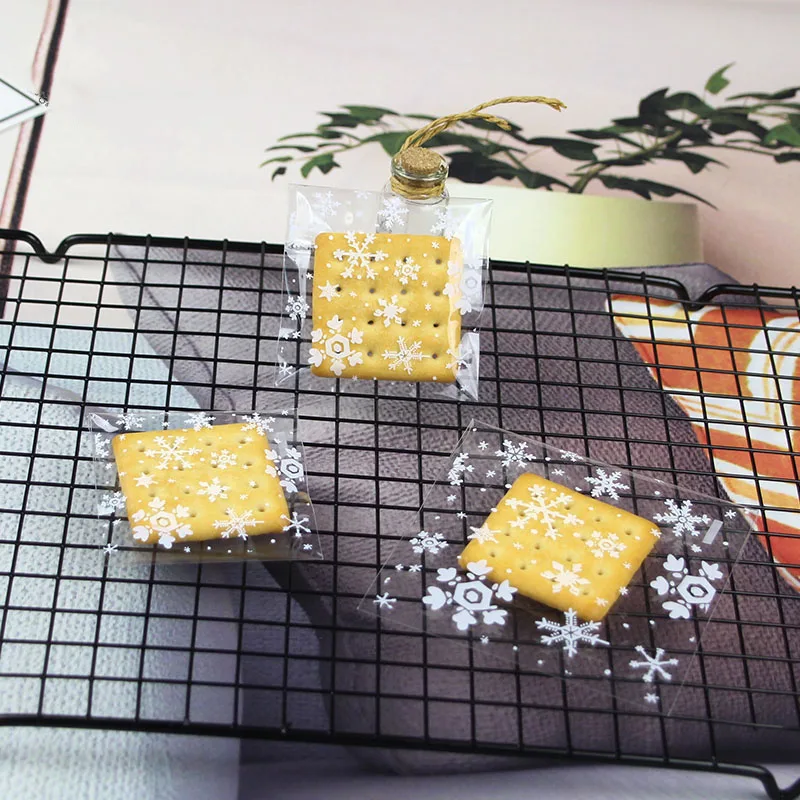 

100 шт., пластиковые пакеты для упаковки снежинок