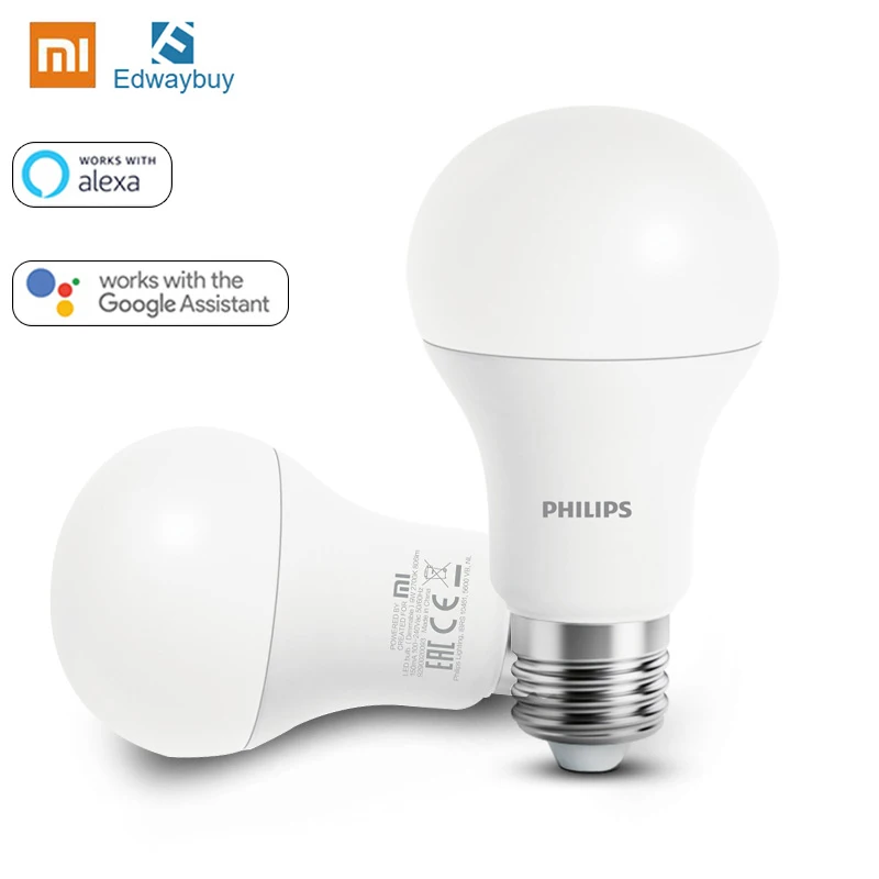 

Умная Светодиодная лампа Xiaomi Mijia Philips E27, лампа с теплым белым светом, Wi-Fi, дистанционное управление через приложение Mi, 220-240 В, 9 Вт, 2700K