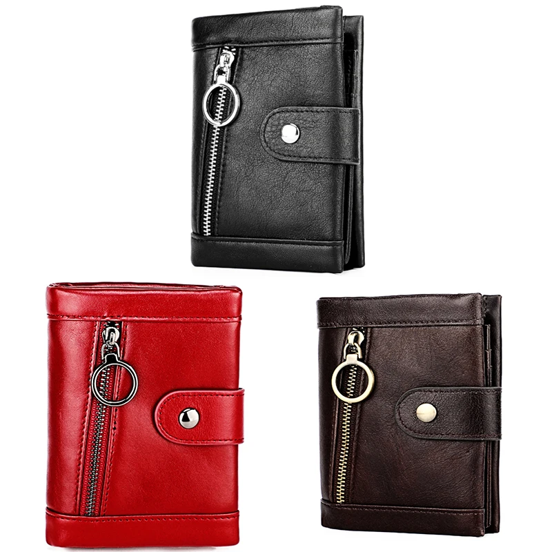 

Мужской кошелек из натуральной кожи, мужской кошелек с RFID-блокировкой, дизайнерские мужские кошельки с карманом для монет на молнии