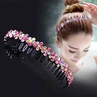 unisex alice hairband bezel headband men women sports hair band hoop top metal double bangs flower rhinestone hair accessories