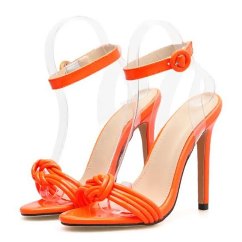 

Женские босоножки на высоком каблуке, летние туфли-лодочки из искусственной кожи с круглым носком, тонкий высокий каблук 11,5 см, босоножки с ...