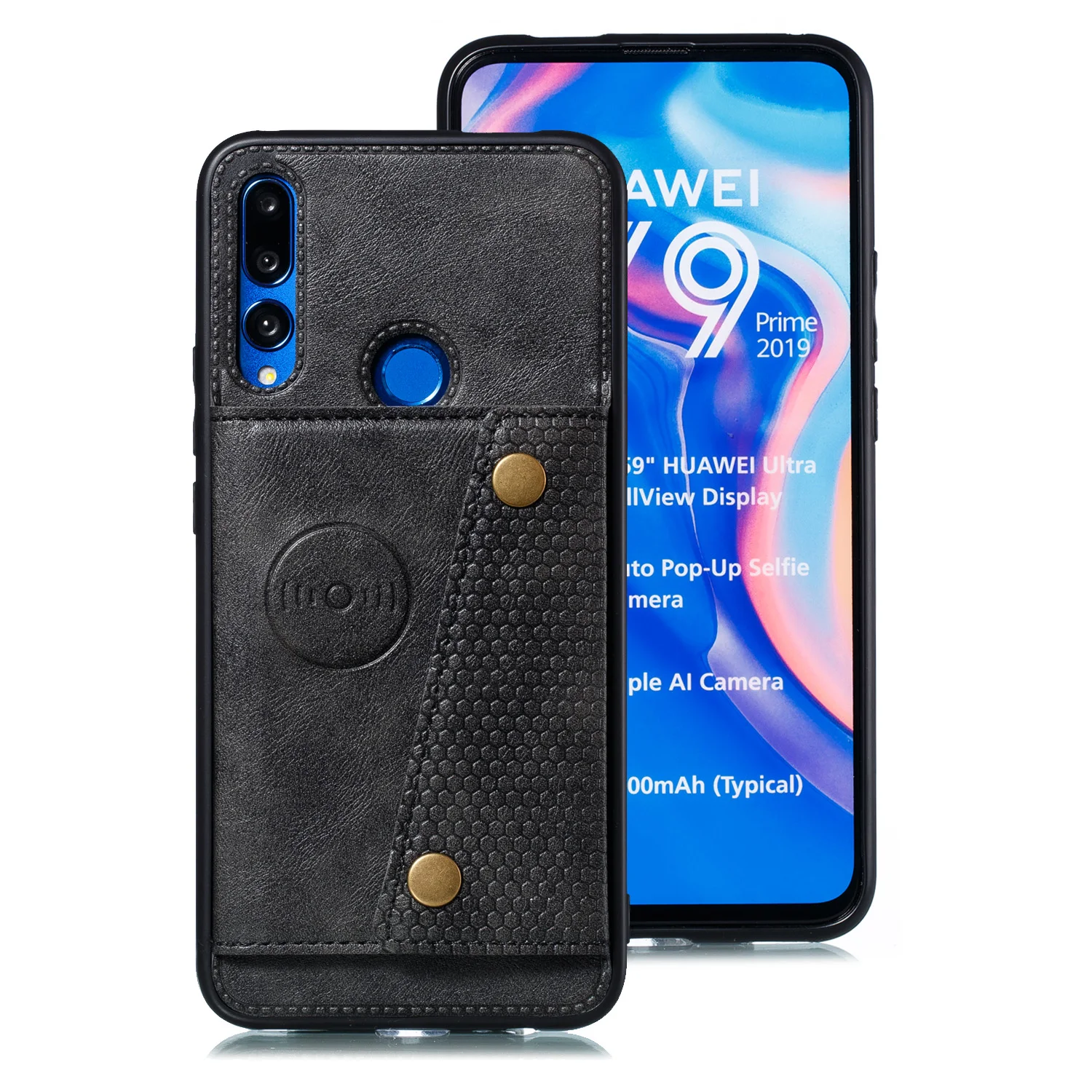 Черный Чехол-бумажник с отделением для карт для huawei Y9 Prime P Smart Z P20 Lite Honor 20 Nova 5 5i 4e Mate20 P30 Pro кожаный чехол с подставкой - Цвет: Черный