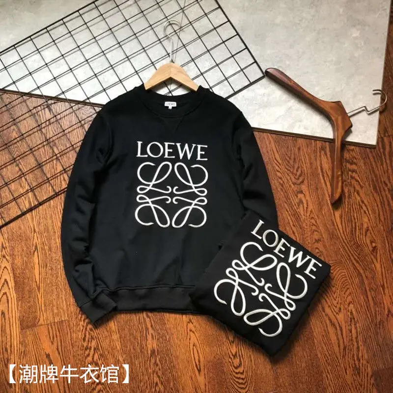 

Autumn/winter 2020 latest printed cotton looped round collar fleece single men and women lovers high loosely contracted