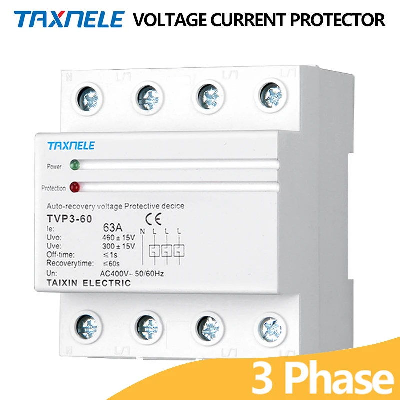 Трехфазное реле для защиты от перенапряжения 60 А 63 380 В | Обустройство дома