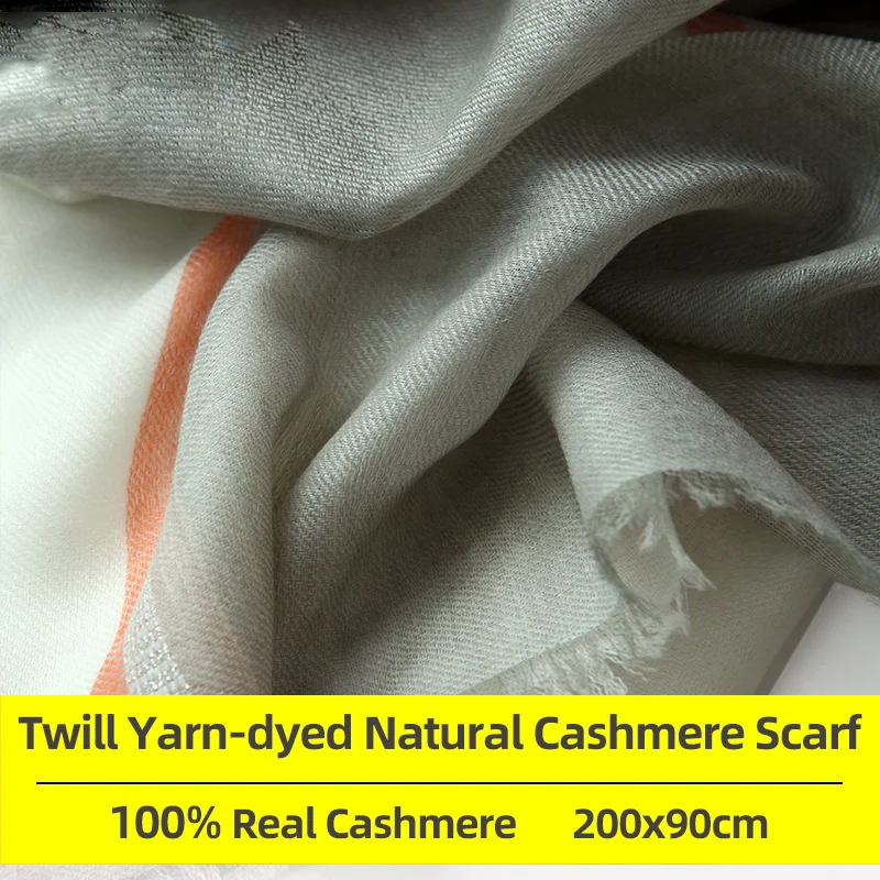 

Cashmere Scarf for Women Men Thick Twill 100%Pure Cashmere Scarves Unisex Winter Warm Yarn-dyed Long Scarves with Tassel Shawl