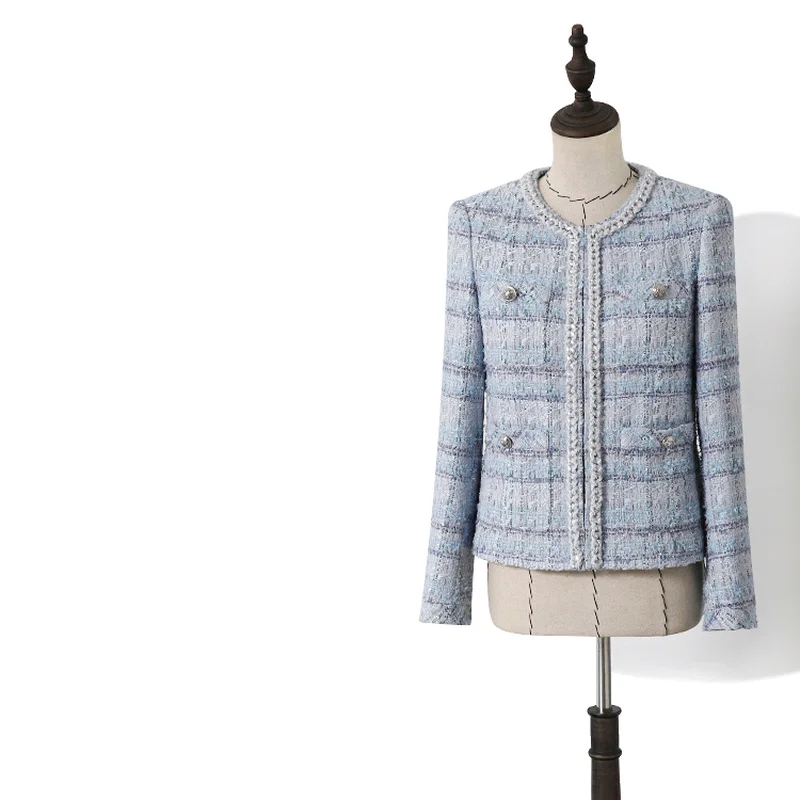 

Женский твидовый жакет знаменитости, модное твидовое пальто с плетеными цепочками, осенне-зимнее пальто для девушек, y603, 2021