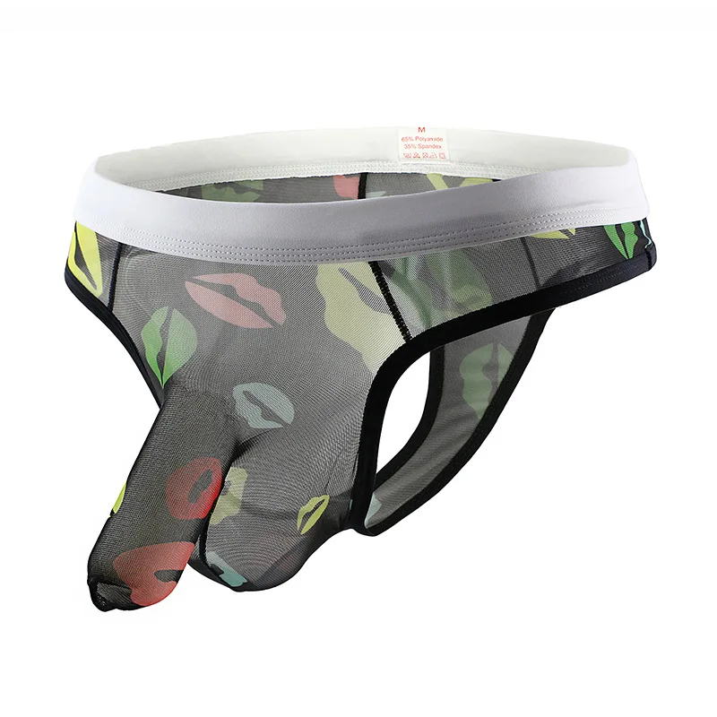 Сексуальные мужские сетчатые стринги пенис слон Т образная просвечивающее