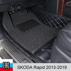 Коврики для авто с защитной слой для  SKODA Rapid 2013-2019г. авто аксессуары из экокожи в салон автомобиля.сдеолано в иркутске.индивидуальный пошив и ручная работа