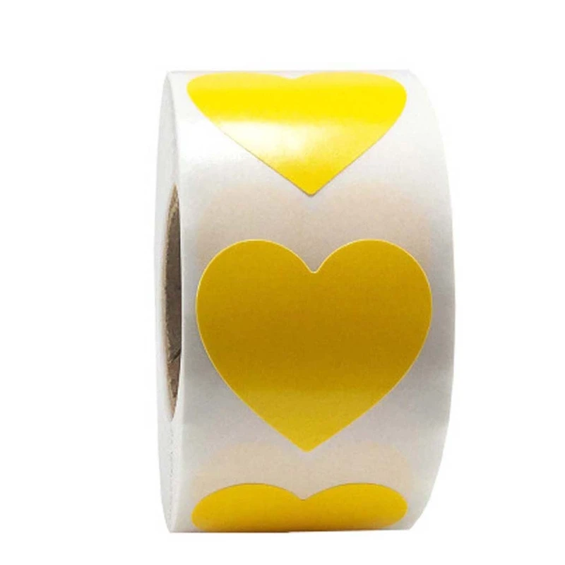

500pcs/roll Heart Shaped Love Seal Stickers Scrapbook Gift Packaging Birthday Party Supplies