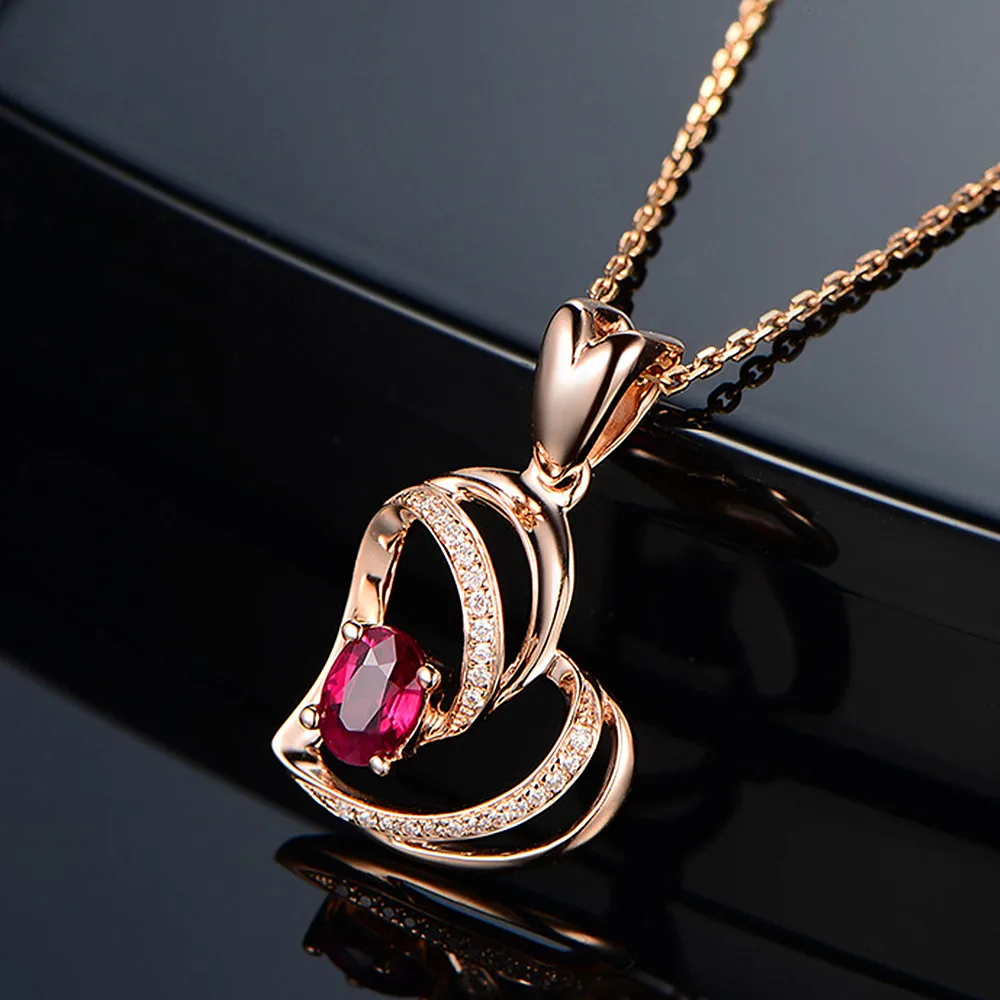

Женское Ожерелье-чокер из розового золота, с красными кристаллами и рубинами