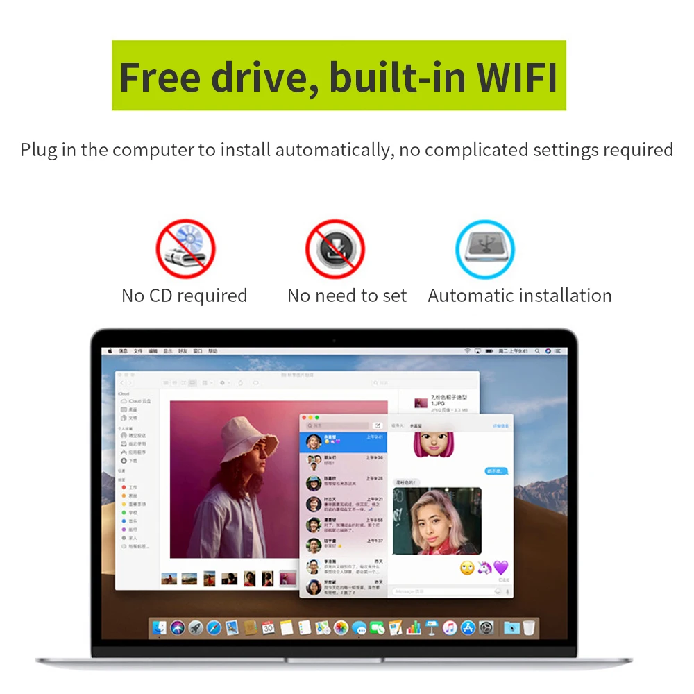 

Wireless USB WI-FI Adapter Bluetooth 4.2 150Mbps 2.4Ghz Mini WiFi Antenna Computer wi-fi Network Card Receiver 802.11b/n/g Terow