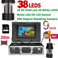 20m 360 rotate underwater camera video waterproof white leds 9inch monitor dvr fishing camera fish finder