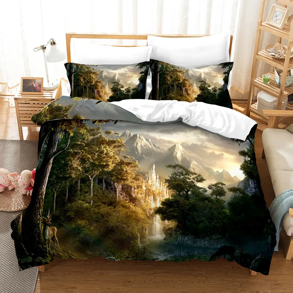 

Free Dropshipping Bedding Sets Duvet Cover (1 Pillowcase Single) children's bedding Single gife N02 Scenery Fantasy Landscape