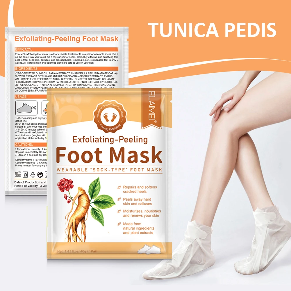 

2pcs/Bag Feet Mask Sock Peeling Moisturizing Exfoliating Socks Anti-Aging for Pedicure Anti Crack Feet Care Heel Dead Skin