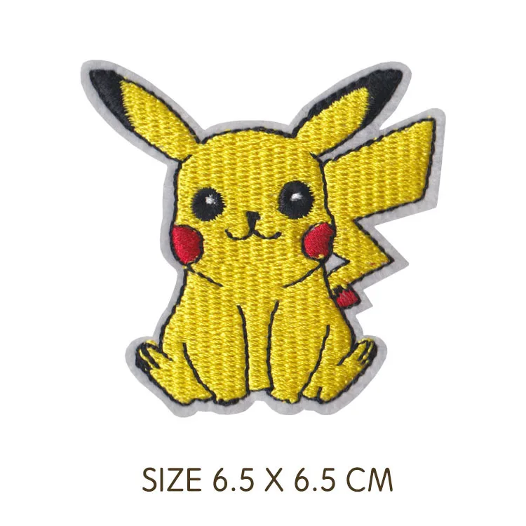 5pcs Pikachu Pokemon Team Logo Iron on Patches Go Cosplay Costume Embroidered for Clothing DIY Badge |
