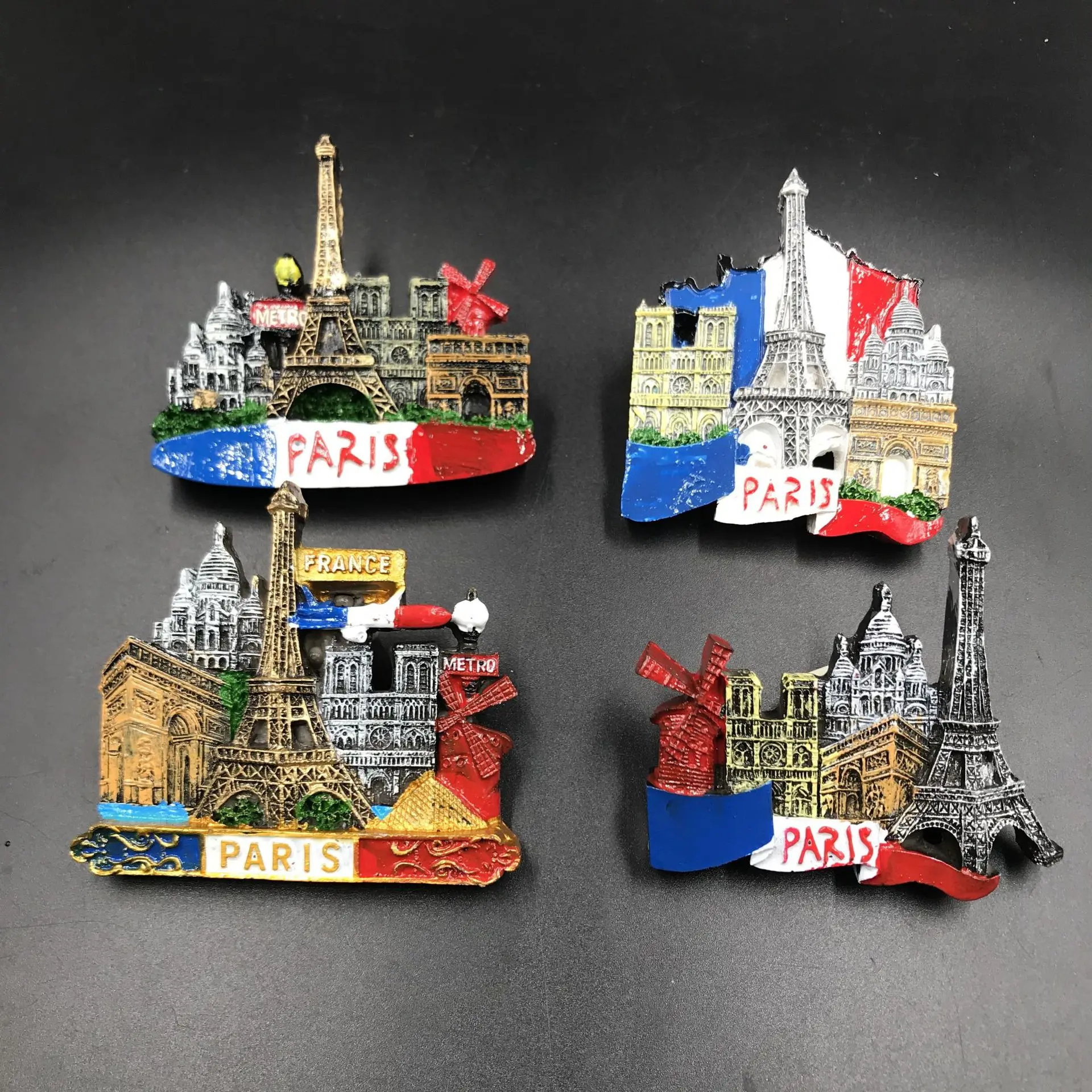 Франция Париж EiffelTower смолы холодильник наклейки 3D Сувенирный плоский магнит на