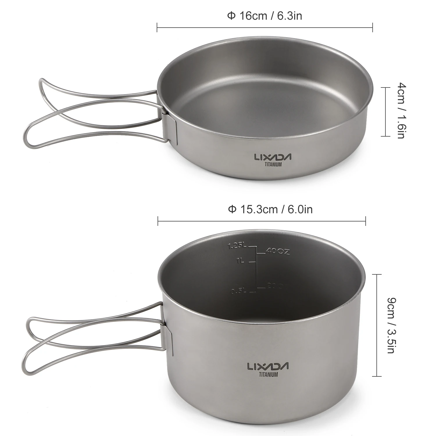 Титановые миски Lixada набор посуды для кемпинга походная кастрюля уличная посуда