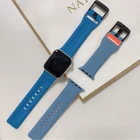 Ремешок спортивный для Apple Watch Band 44 мм 40 мм 45 мм, силиконовый браслет для iWatch Series 7 6 SE 5 4 3 Band 42 мм 38 мм 41 мм