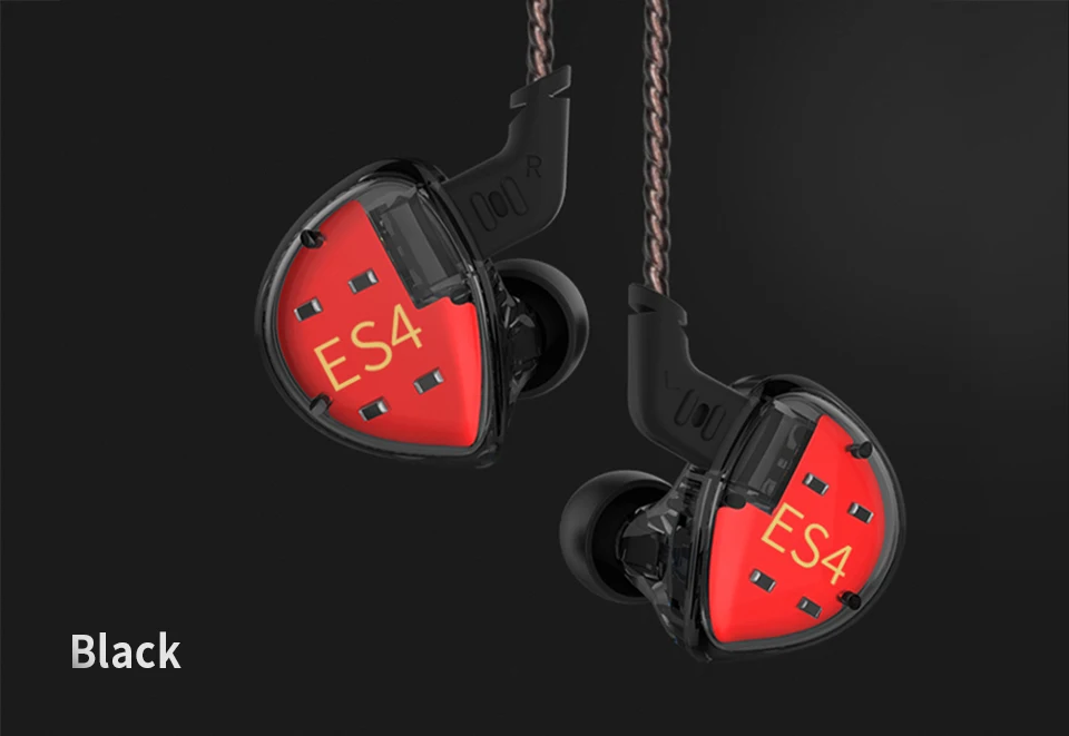 KZ ES4 1BA+ 1DD гибридные наушники-вкладыши Hifi Динамический драйвер шумоподавление Гарнитура замена кабеля AS10 ZSX ZST ES3 ZSN