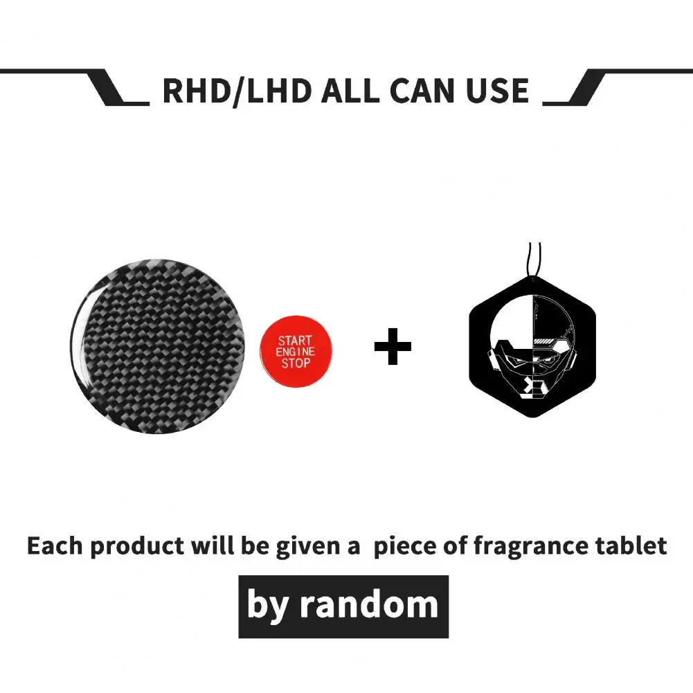 

Durable Protective Carbon Fiber Multi-media Button Cover Sticker Start Stop Switch Auto Parts Accessories for BMW 3 Series X5 X6