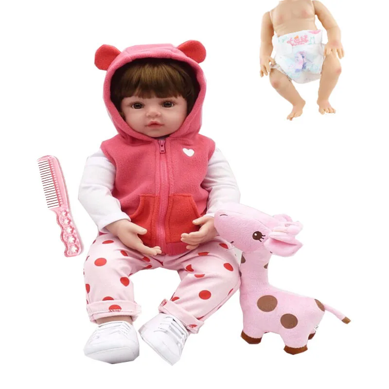 

Lifelike 48 CM Full Silicone Soft Body Girl Boy Reborn Baby Doll Toy Like Alive 19 Inch Princess Birthday Gift Fashion Present