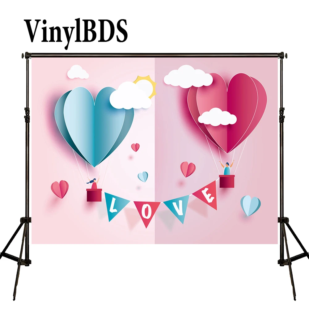 

VinylBDS Photography Backdrops Newborn Photo Background Pastel Pink Background Children Birthday Photos Cartoon cloud Background
