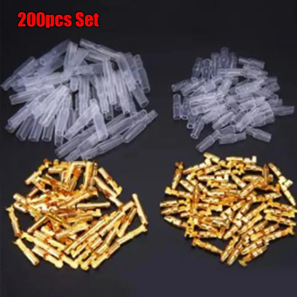 

200pcs 3.9mm Male Female Bullet Motorcycle Connector Terminals Socket With Insulator Sleeve Cover Electrical Wire Connector