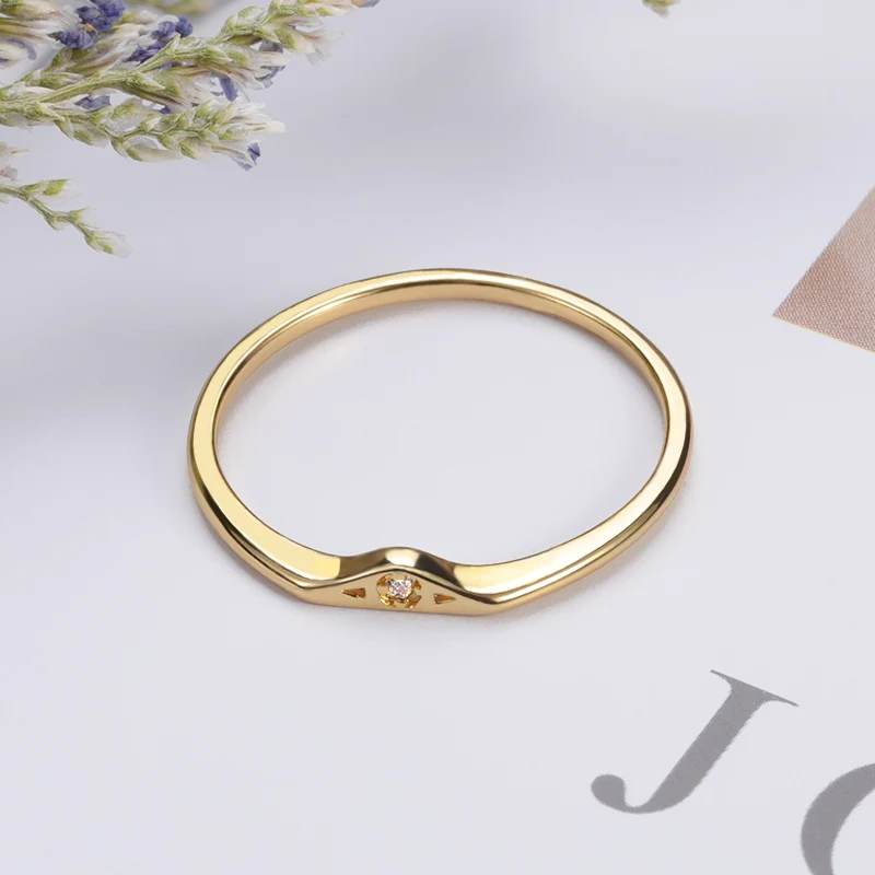 

Mini Zircon Inlay Thin Rings Minimalist Fashion Rings For Women Wedding Simple Couple Jewelry Anniversary Gifts For Girlfriend