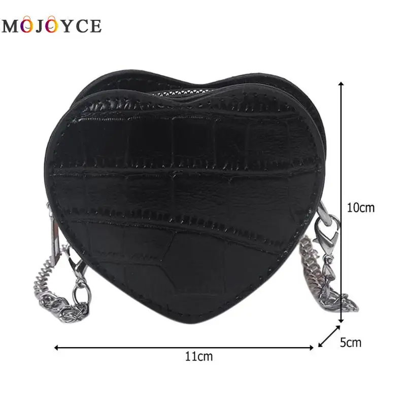 

Fashion Love Heart-Shaped Crossbody Bag Women Kids Girls PU Leather Small Chain Shoulder Messenger Bags