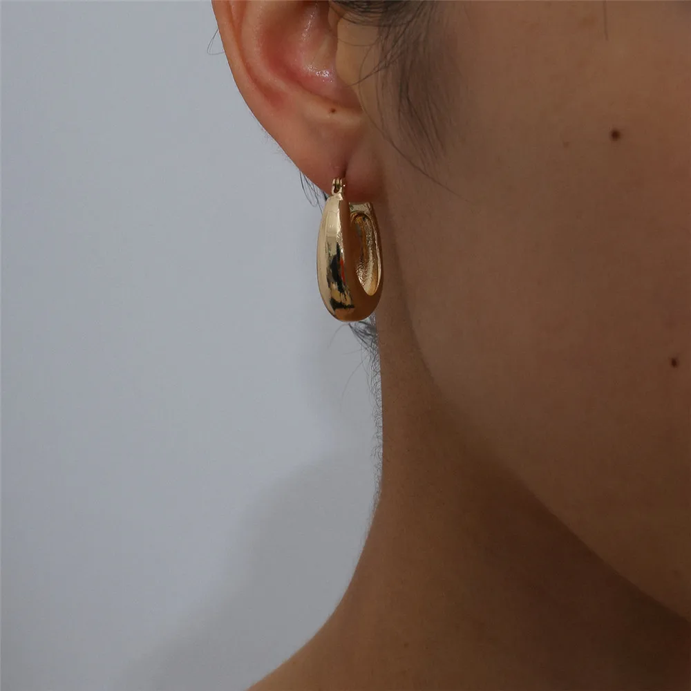 Женские большие круглые серьги в виде колец набор из 3 пар/компл. геометрической