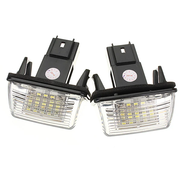 2X светодиодный номерной знак 18SMD без ошибок лампочка для PEUGEOT 206 207 306 307 406 407 для CITROEN C3 C4 C5