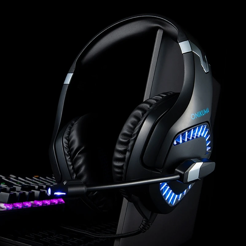 ONIKUMA K1 PRO PS4 игровая гарнитура шлем Проводные ПК стерео наушники с микрофоном для