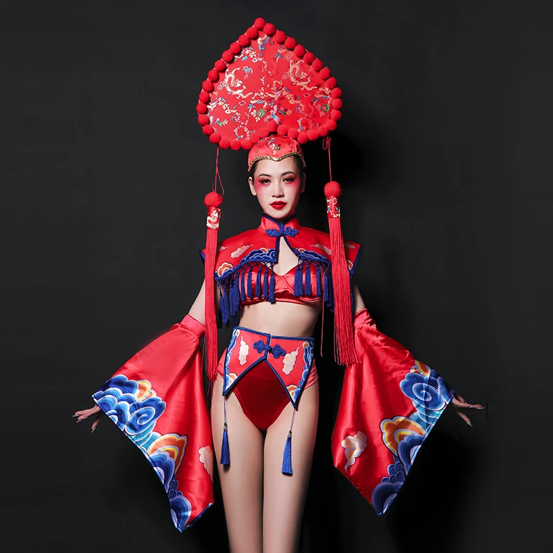 Женский костюм для подиума новогодний вечеринок ночных клубов выступлений