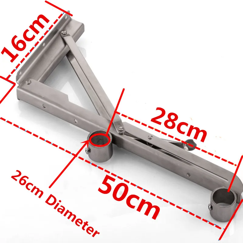 

2PCS,20" Inch Length Stainless Steel Triangle Folding Adjustable Wall Mounted Clothes Hanging Rack Support Shelf Bracket