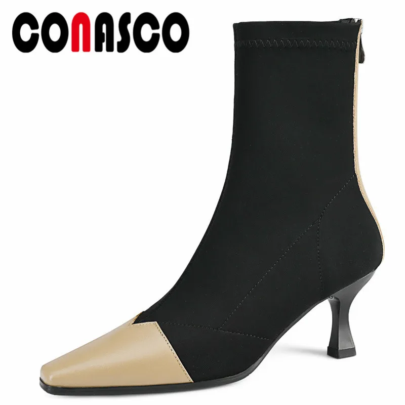 

Женские ботильоны из коровьей кожи, на высоком каблуке