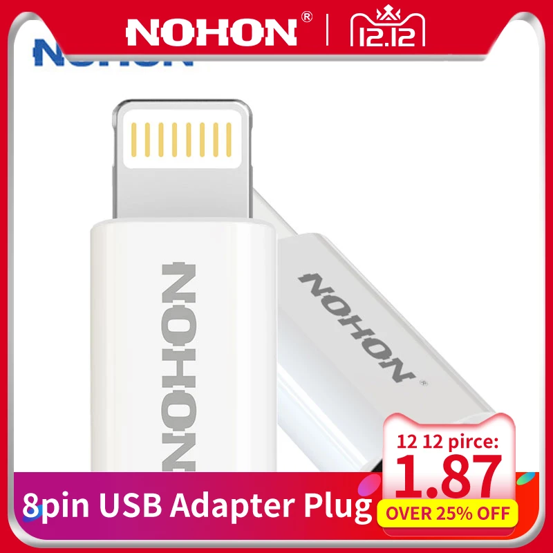 NOHON 8-контактный USB адаптер Разъем для Micro USB кабель зарядное устройство для iPhone 8 7 6S Plus 5 5S iPad iPod Быстрая Зарядка синхронизация данных разъем