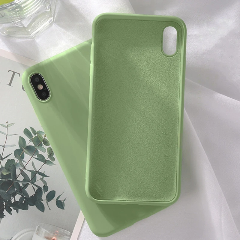 Силиконовый однотонный чехол для iPhone XS MAX XR X, жидкие Чехлы ярких цветов для iPhone 7, 6, 6 S, 8 Plus, мягкий чехол из ТПУ